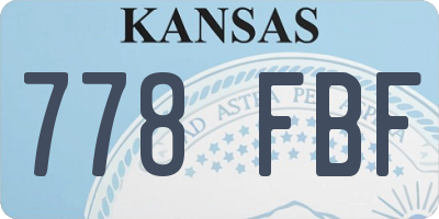 KS license plate 778FBF