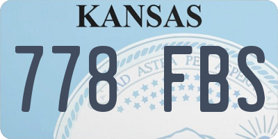 KS license plate 778FBS
