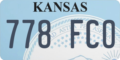 KS license plate 778FCO