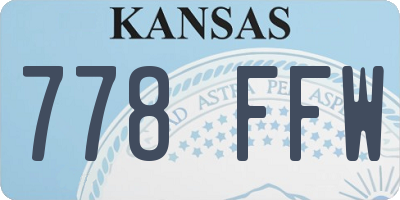 KS license plate 778FFW