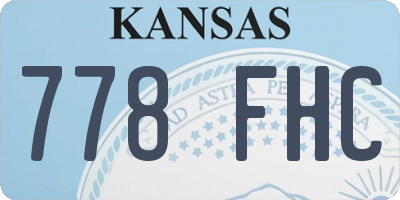 KS license plate 778FHC
