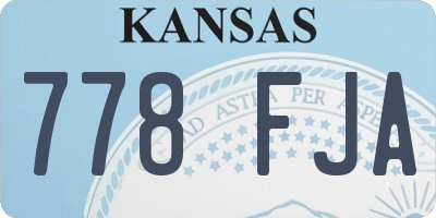 KS license plate 778FJA