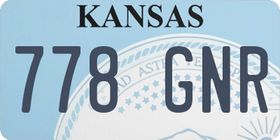 KS license plate 778GNR