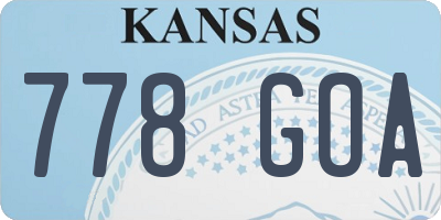 KS license plate 778GOA
