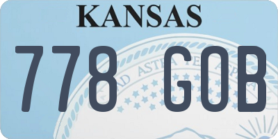 KS license plate 778GOB