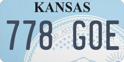 KS license plate 778GOE