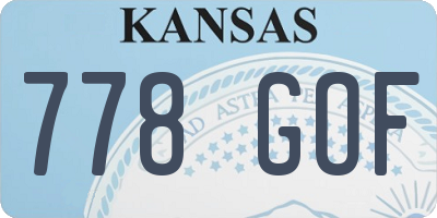 KS license plate 778GOF