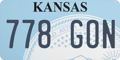 KS license plate 778GON