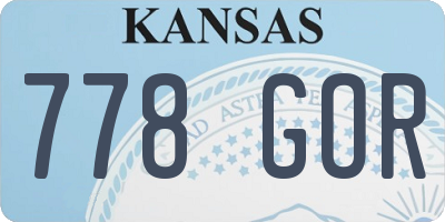 KS license plate 778GOR
