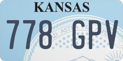 KS license plate 778GPV