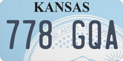 KS license plate 778GQA