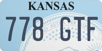 KS license plate 778GTF
