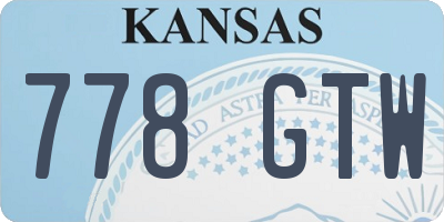 KS license plate 778GTW