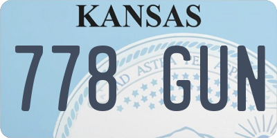 KS license plate 778GUN