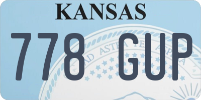 KS license plate 778GUP