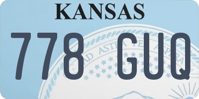 KS license plate 778GUQ
