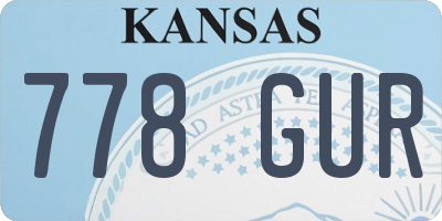 KS license plate 778GUR