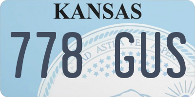 KS license plate 778GUS