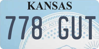 KS license plate 778GUT