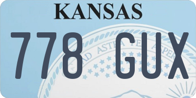 KS license plate 778GUX