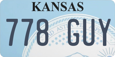 KS license plate 778GUY