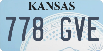 KS license plate 778GVE