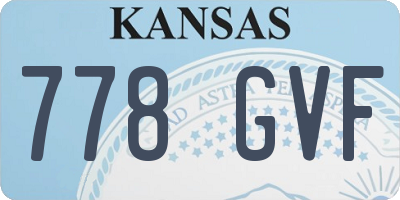 KS license plate 778GVF
