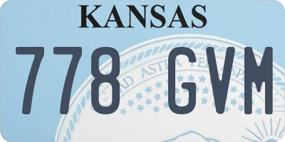 KS license plate 778GVM