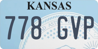 KS license plate 778GVP