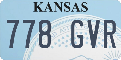 KS license plate 778GVR