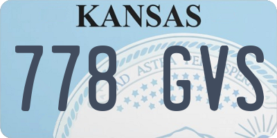 KS license plate 778GVS
