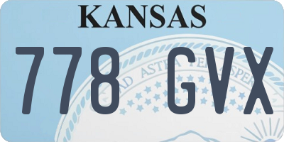 KS license plate 778GVX