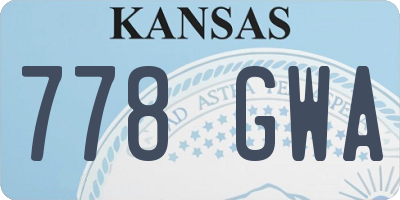KS license plate 778GWA