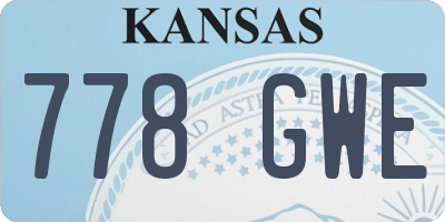 KS license plate 778GWE