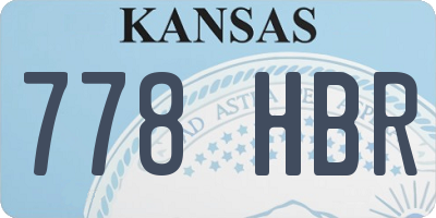 KS license plate 778HBR