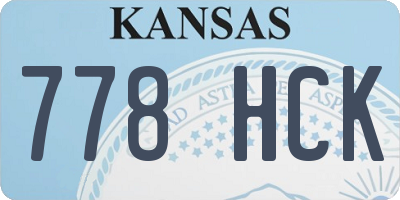 KS license plate 778HCK