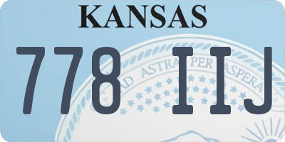 KS license plate 778IIJ