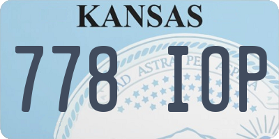 KS license plate 778IOP