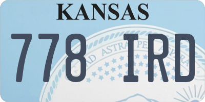 KS license plate 778IRD