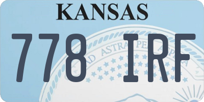 KS license plate 778IRF