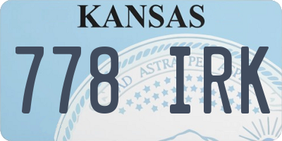 KS license plate 778IRK
