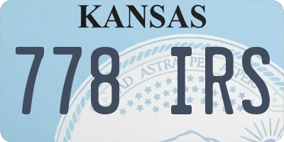 KS license plate 778IRS