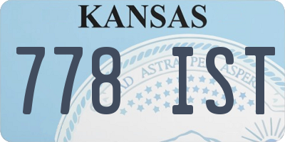KS license plate 778IST