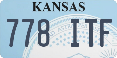 KS license plate 778ITF