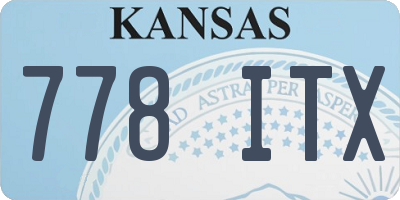 KS license plate 778ITX