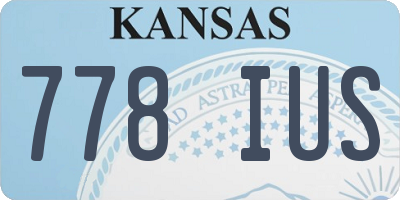 KS license plate 778IUS