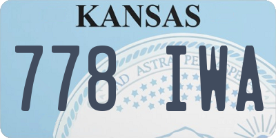 KS license plate 778IWA