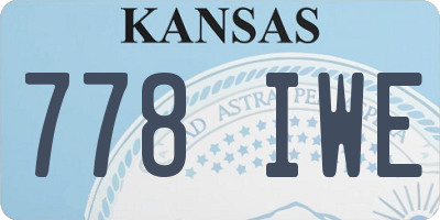 KS license plate 778IWE