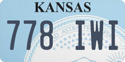 KS license plate 778IWI