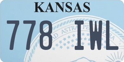 KS license plate 778IWL